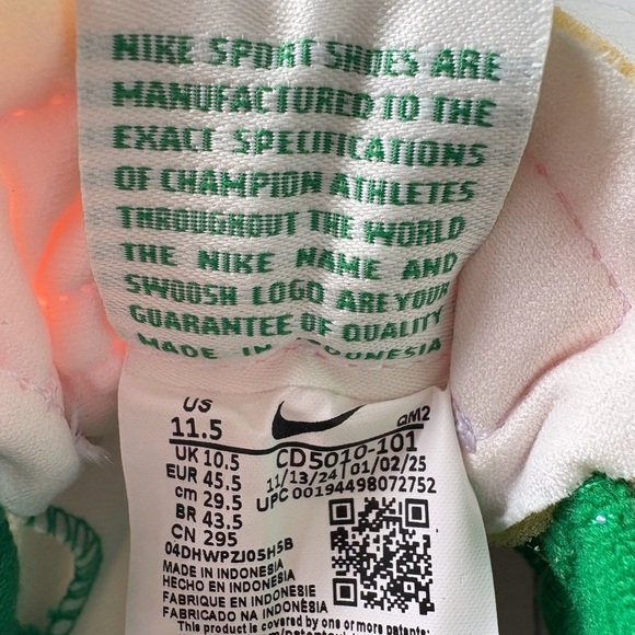 Nike SB Heritage Vulc Men 11.5 White/Lucky Green Gum Sole Athletic Skate Suede - Picture 9 of 12